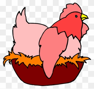 Red Hen On A Nest Clipart