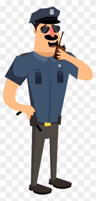 Vector Free Download Cartoon Police Illustration Walkie - Cartoon Policeman Walkie Talkie Clipart