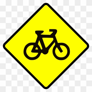 Free Vector Caution Bike Road Sign Symbol Clip Art - Safe Place - Png Download