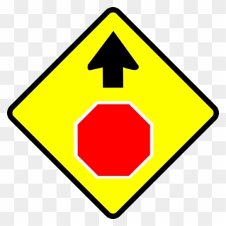 Free Vector Leomarc Caution Stop Sign Clip Art - Stop Ahead Sign Canada - Png Download