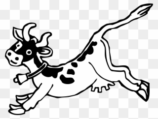 Clipart - Draw A Cow Running - Png Download