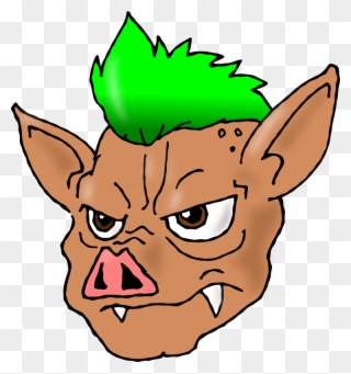 Mohawk Hairstyle Punk Subculture Drawing - Pig With Green Hair Clipart