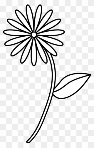 Simple Flower Drawings - Simple Line Drawing Of A Flower Clipart