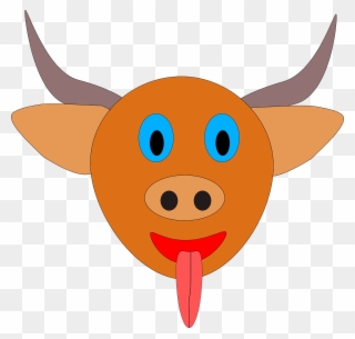 Bull Svg Vector File, Vector Clip Art Svg File - Bull Face Cartoon - Png Download