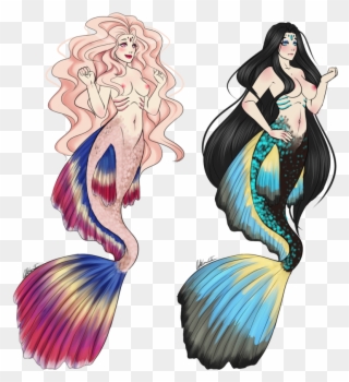 Png Transparent Mermaid Adopt Closed By - Betta Fish Mermaid Drawing Clipart