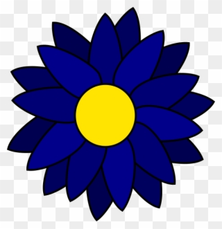Blue Daisy Clip Art - Sunflower Graphic - Png Download