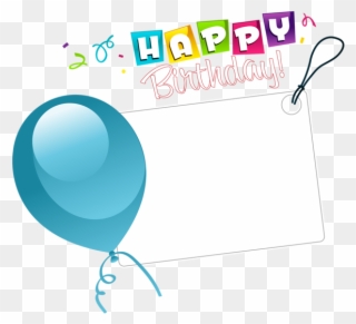 Happy Birthday Transparent Sticker With Blue Balloon - Happy Birthday Background Hd Psd Clipart