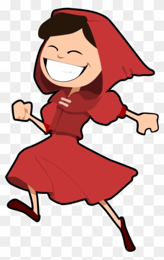 Red Riding Hood Clipart Happy Girl - Girl Happy Clip Art Png Transparent Png