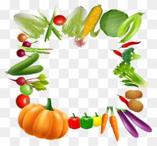 Clip Art Library Vegetable Border Clipart - Fruit And Vegetables Border Clipart - Png Download