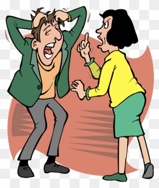 Pictures Of Husband And Wife Fighting - Crazy Woman Ornament (oval) Clipart