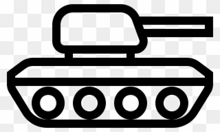 Computer Icons Tank Symbol Download Armoured Fighting - Tank Clip Art Black And White - Png Download