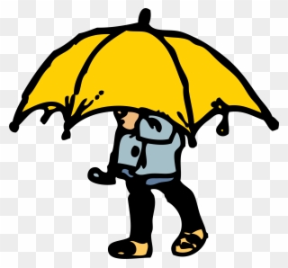 Little Boy Big Umbrella - Clipart Boy With Umbrella - Png Download