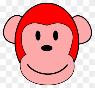 Red Clip Art At - Girl Monkey Face Cartoon - Png Download