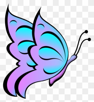 Butterfly Clipart Purple Butterfly - Teal And Purple Butterfly - Png Download