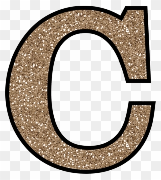 Large C Template Without The Glue Free - Letter C Glitter Clipart