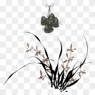 Hand Painted Flowers And Scorpions Hd Png - Watercolor Black And White Grass Clipart Transparent Png