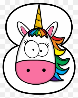 Sweety - Unicorn Number Drawing Birthday Party Unicornio Clipart