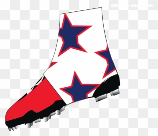 White, Navy Blue, And Red "super Star" Spats - Shoe Clipart