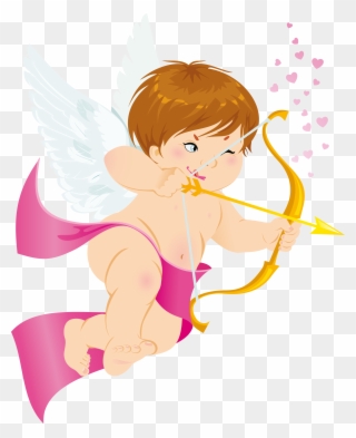 More Information - Cupid Angel Clip Art Pink - Png Download