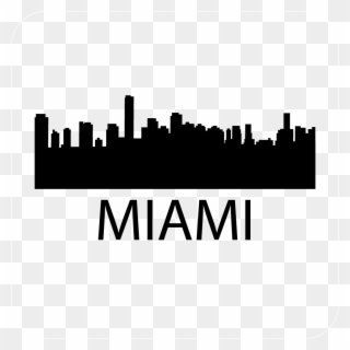 Miami Skyline Silhouette Png - Miami Skylines Transparent Clipart