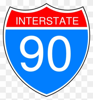 Interstate 90 Sign Clip Art At Clkercom Vector Online - Interstate Highway Sign - Png Download