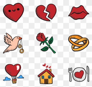Valentines Day Set - Family Color Icon Transparent Clipart