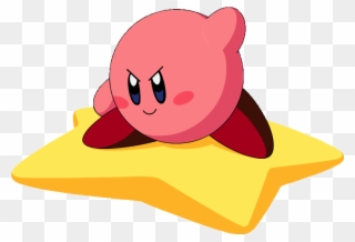 Image Riding On His - Kirby Riding Warp Star Clipart