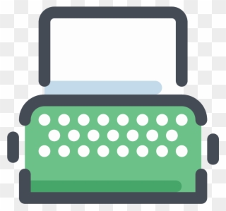 Typewriter With Paper Icon - Typewriter Clipart