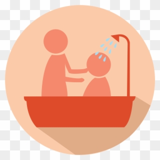Bathing, Changing Diapers - Illustration Clipart