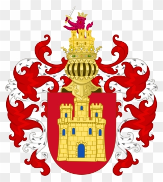 Castilian Armorial Achievement With The Royal Crest - Castile And Leon Coat Of Arms Clipart