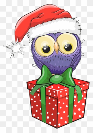 Natal Animais - Christmas Owls Clipart