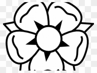 White Flower Clipart Little Flower - Traditional Flower Tattoo Outline - Png Download