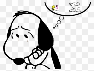 Snoopy Clipart Sad - Snoopy Triste Imagem - Png Download
