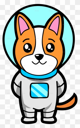 Space Dog Mascot By Crapit - Dog Clipart