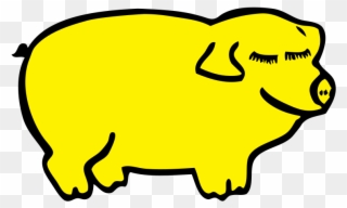 Yellow Pig Day Clipart