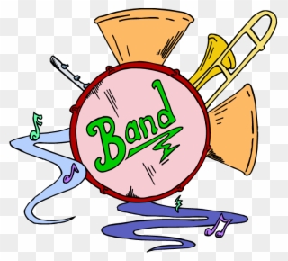 Clip Art Of Band Instruments And The Word Band - School Band - Png Download