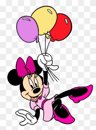Pin By Priscila Amaral On Chalk - Minnie Mouse Holding Balloons Clipart