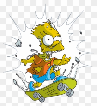 Bart Simpson Skateboarding Homero - Skate Bart Do Simpsons Clipart