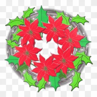 Christmas Decoration Wreath Poinsettia - ของ ตกแต่ง Christmas Png Clipart