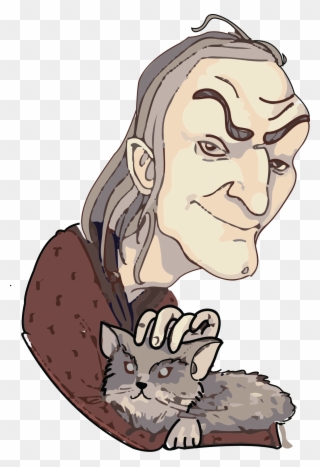 A Scrawny Cat, With Dust Coloured Fur And Yellow Lamp-like - Harry Potter Argus Filch Cartoon Clipart