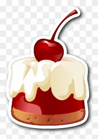 Jello With Cherry On Top Sticker - Transparent Dessert Clipart - Png Download
