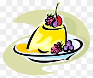 Vector Illustration Of Lemon Jello Mold Dessert With - Sobremesa Vetor Png Clipart
