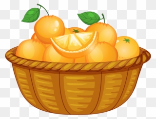 Comida, Frutas Bebidas Etc - Orange In Basket Vector Clipart