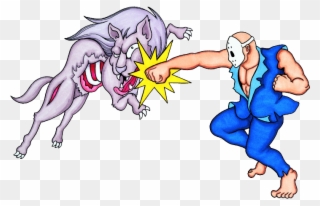 Rick Punching A Zombie Dog In The Face - Splatterhouse Zombie Dog Clipart