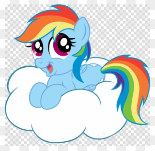 Download My Little Pony On A Cloud Clipart Rainbow - Little Pony Clip Art Png Transparent Png