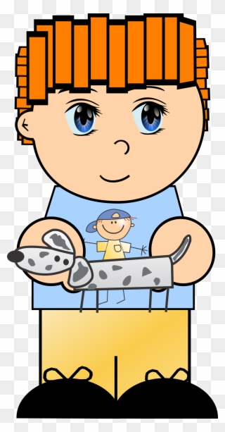 Cartoon Boy With Big Image Png - Dog In Wagon Charms Clipart