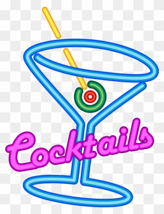 Cocktail Clipart Shirley Temple - Neon Cocktail Sign Png Transparent Png