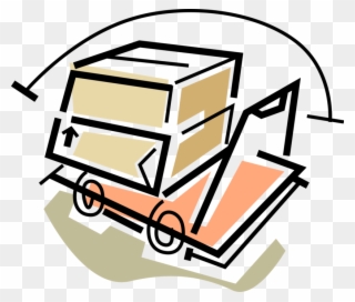 Vector Illustration Of Warehouse Boxes On Handcart Clipart