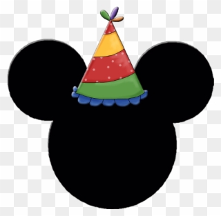 Mickey And Minnie Heads With Party Hats - Mickey Mouse Head Birthday Clipart