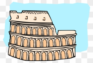 Vector Illustration Of Roman Forum Colosseum Or Coliseum - Clip Art - Png Download
